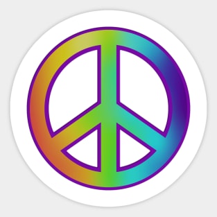 60's Peace Sign, Tie Dye, Colorful, Trippy Design for the Hippie Sticker